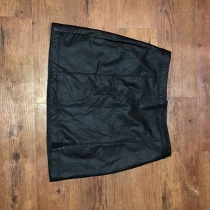Black faux leather mini skirt